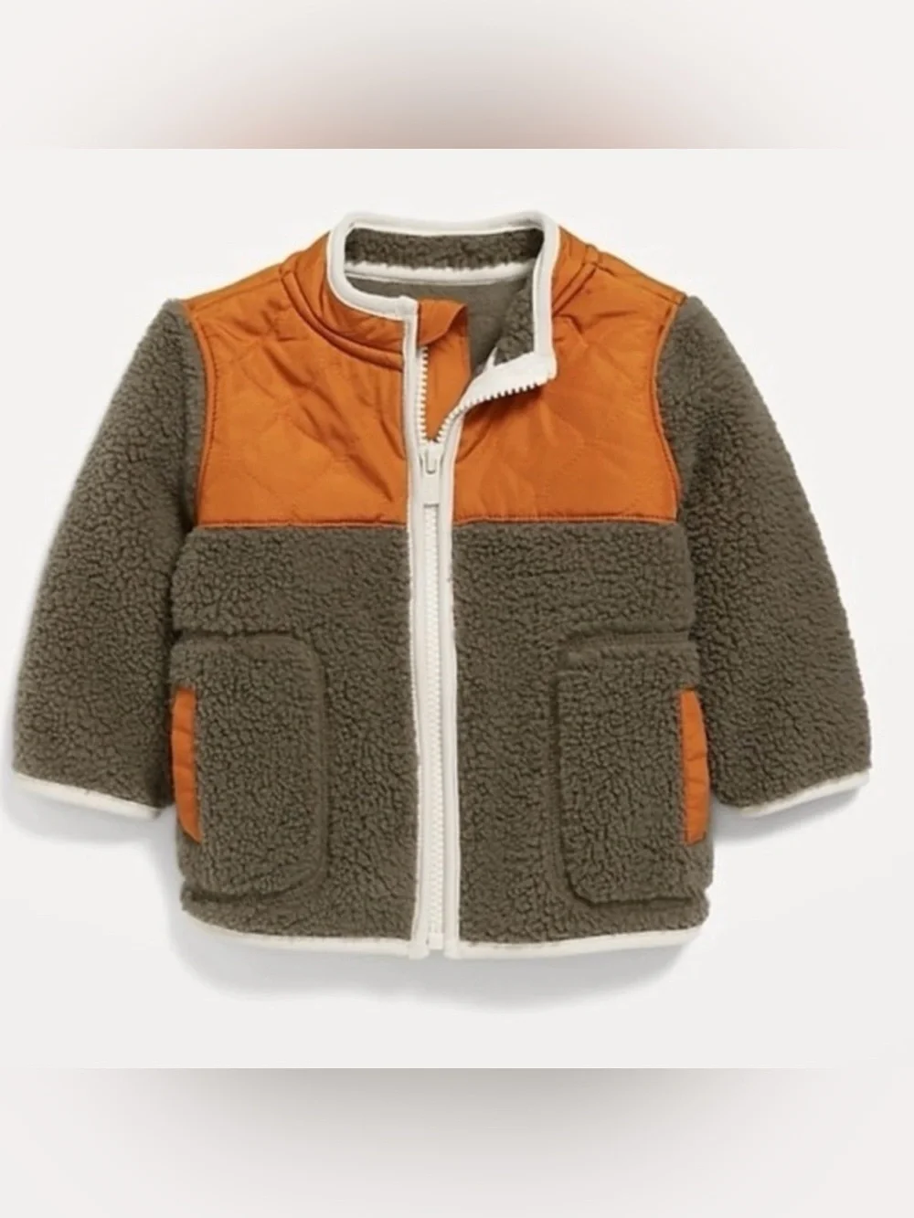 OLD NAVY | Unisex Cozy Sherpa Hybrid Zip Jacket for Baby 6-12 M